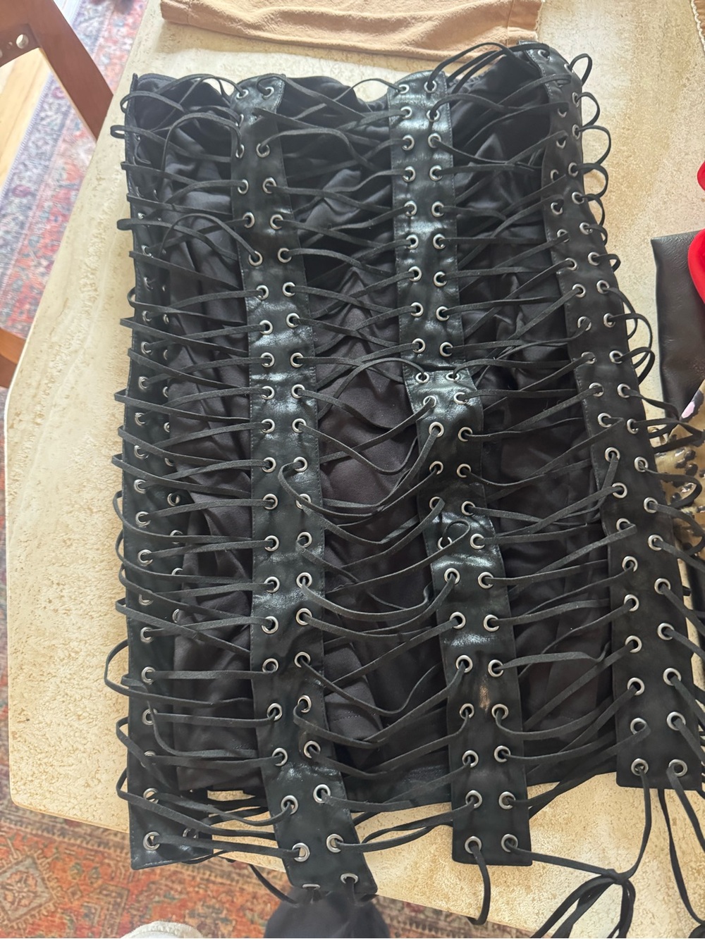 Current mood lace up strappy dress